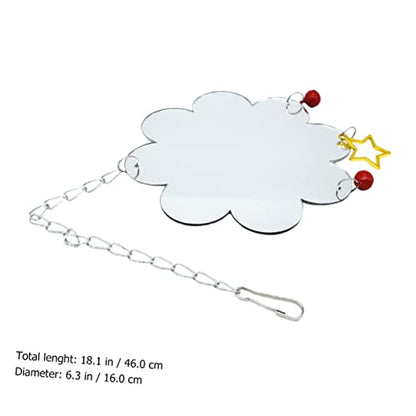 VANZACK Chicken Mirror Toy Bell Acrylic Hanging PET Accessory for Chickens and Birds One-Sided Reflective Surface for Coop and Brooder Enrichment