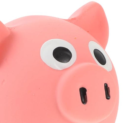 BESPORTBLE Squeaky Pig Head Dog Chew Sturdy Bite-Resistant Puppy Play Ball Interactive Training for Small and Large Dogs Pink
