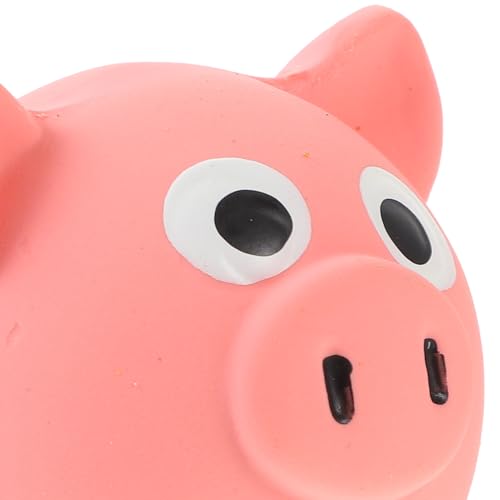 BESTonZON Squeaky Pig Head Dog Interactive Chew Sturdy Latex Puppy Play for Large Dogs Pink Pet for Biting and Dental Health