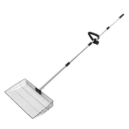 MAGICLULU Heavy Duty Stainless Steel Scooper with Long Handle 38cm for Backyard Farms and Chicken Coop Cleaning, Easy to Litter Scoop for Poultry Manure