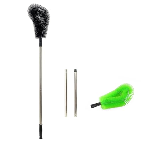 1 pcs 160 cm Huge Tank Brush (Green, with Extra Black Head), Big Brush Head Size (32 cm), Long Handle, with Extendable Stainless Steel Pole, PP Stiff-Bristled, for Large Water Bucket - color: 1 Pcs 160 Cm (Green)+extra Black Head