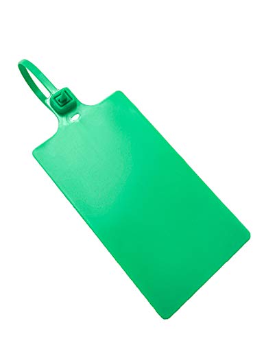 Blank Waterproof Plastic Tags Marker Ties Large Labeling Tags 2.28"×3.94" Green 100 pcs per Bag - color: Green, size: 100pcs