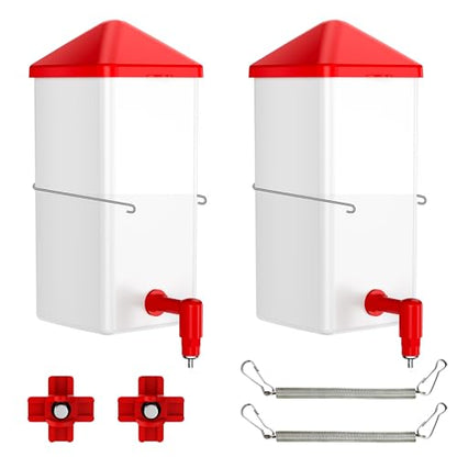 ZenxyHoC Baby Chick Waterers 2 * 0.26 Gal with Versatile- and Horizontal Nipple Drinkers - color: White, size: 2 x 0.26 Gal