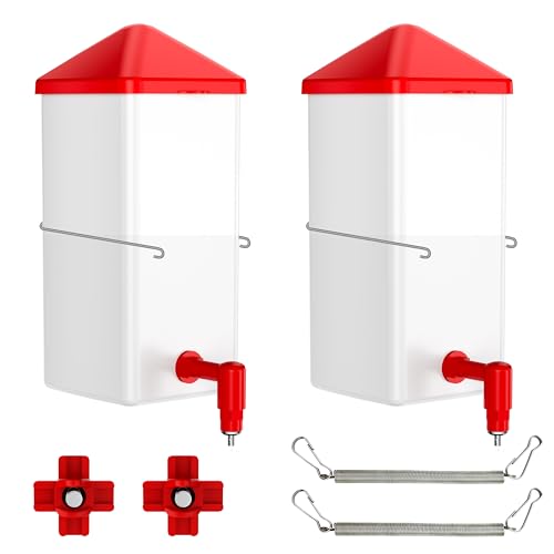 ZenxyHoC Baby Chick Waterers 2 * 0.26 Gal with Versatile- and Horizontal Nipple Drinkers - color: White, size: 2 x 0.26 Gal