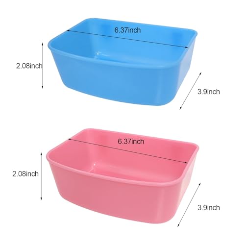 6 Pack Feeder (Blue, Pink), Hanging Feeder,Food and Water Container, Bath Water Bowl Universal for Birds Hamsters Mice Rats Rabbit Guinea Pig Small Pets (S) (M) - size: M