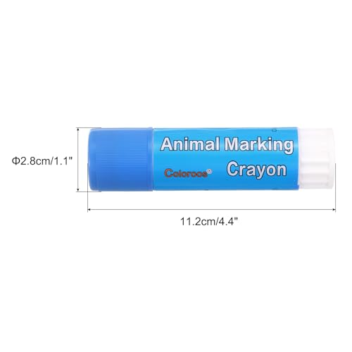 PATIKIL 1.1" x 4.41" Livestock Marker, Highly Visible, 6 Pcs Paint for Marking Animal Skin, Hide, Pelt, Wet and Dry for Cattle Heat, Blue
