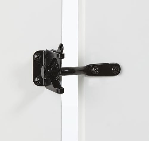 National Hardware Automatic Gate Latch Model N184-861 Black Steel 4 in Strike for Outswing Gates Doors Animal Pens Farm Fence Outdoor Metal Gate Hardware Latch System - size: 1 Count (Pack of 1)