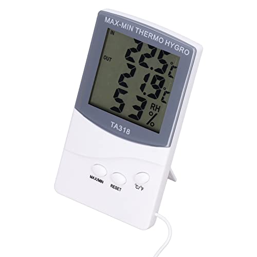 Zerodis Indoor Outdoor Thermometer Hygrometer Temperature Humidity Meter with Probe Sensor for Home Garden Wall Table Mount Large Screen Display Celsius Fahrenheit