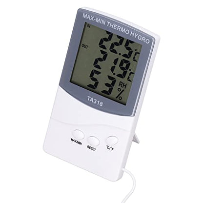 Zerodis Indoor Outdoor Thermometer Hygrometer Temperature Humidity Meter with Probe Sensor for Home Garden Wall Table Mount Large Screen Display Celsius Fahrenheit