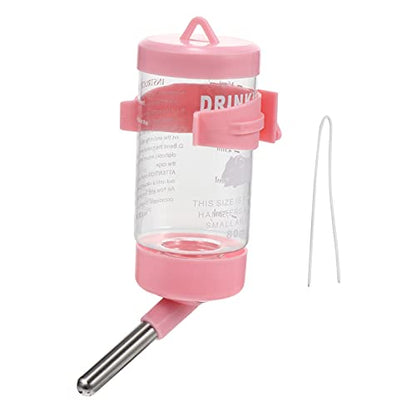 STOBOK 2pcs Hamster Drinking Fountain Hamster Feeding Bottle Bunny Drinking Bottle Water Feeding Equipment Bunny Water Feeder Bunny Dispenser Cat Automatic Stainless Steel Pink Guinea Pig