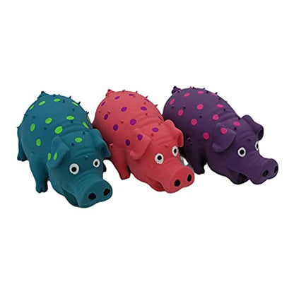 3 Pack Latex Pig Dog Toys that Oinks Dog Squeaky Toy for Small Medium Large Dogs (Red, Blue, Purple) - color: Red, Blue, Purple