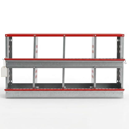 8 Compartment Metal Chicken Nesting Boxes for Hens - Heavy Duty Galvanized Steel Poultry Laying Box with Roll Away Egg Collection Tray & Perch, Wall Mount Coop Nest Box for Chickens & Ducks