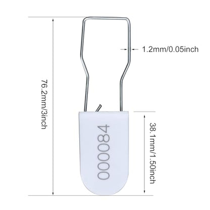 Plastic Padlock Security Seals with Metal Wire Numbered Anti Tamper Tag (500, White)