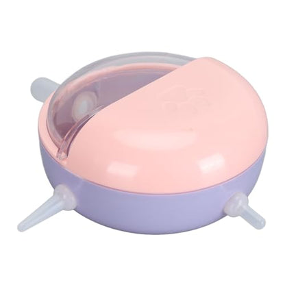 Semme Pet Milk Bowl with 5 Nipples Breathing Device for Kittens Puppies Small Animals Safe Feeder with Lid (Pink) - color: Pink