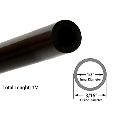 1/8" ID Silicone Tubing, JoyTube Black Food Grade Silicone Tubing 1/8" ID x 3/16" OD 3.3 Feet High Temp Pure Silicone Hose Tube for Pump Transfer - size: 1/8"-3/16", style: 3.3FT
