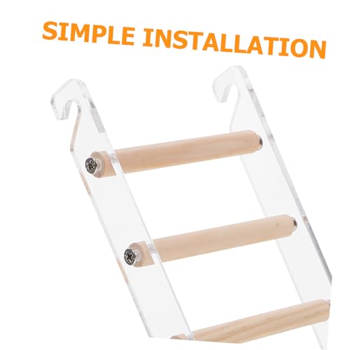 UKCOCO Parrot Ladder Toy for Small Birds Climbing Step Ladder Hooks for Cage Sturdy Bird Perch and Exercise Toy for Parakeets Cockatiels Lovebirds