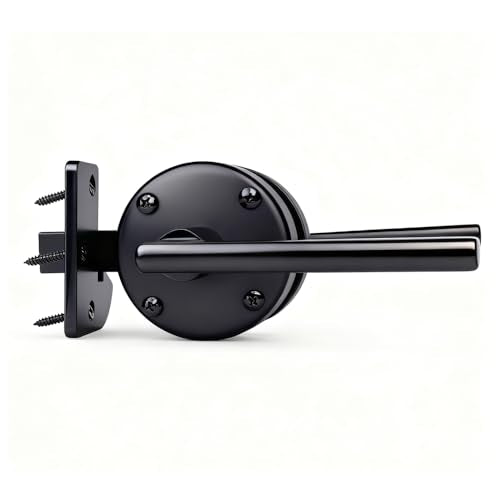 Gate Latch for Wooden Fence Double Side Gate Latch Heavy Duty Swinging Door Latch Gate Hardware for Outdoor Fence, Wooden Gates, Pool Gate, Backyard, Gardens（ RH）
