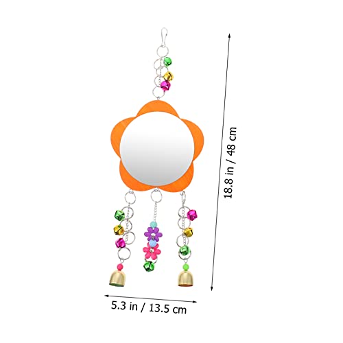 BESPORTBLE 1pc Chicken Mirror Toy Bell Bird Hanging Mirror for Parrots and Chickens Engaging Pecking and Grinding Toy Easy to Install Cages Fun and Attractive Design