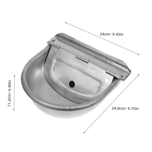 TOYANDONA Stainless Steel Automatic Water Bowl for Livestock Durable Waterer for Cattle Pigs Sheep with Float Valve Easy to Clean Generous Capacity for Farm Animals