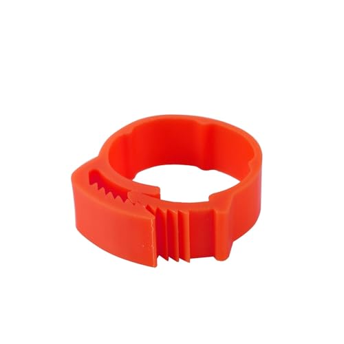 Chicken Foot Ring Adjustable Size Poultry Leg No Number Buckle ID2.0~2.4cm Plastic Chick Duck Goose Feeding 70 Pcs for Easy Flock Management(Red) - color: Red