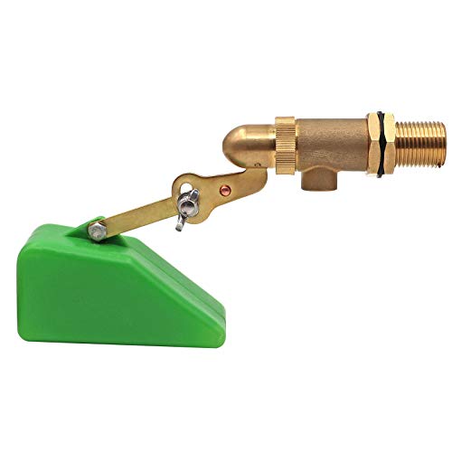1/2 Inch Brass Valve with Plastic Float Water Float Valve with Adjustable Arm Automatic Fill Float Ball Valve for Water Tank Fountains Livestock Waterer