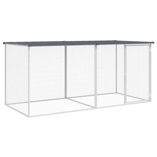 Galvanized Steel Chicken Cage with Roof Anthracite 79.9"x38.6"x35.4" Large Chicken Coop Outdoor & Indoor Durable Mesh Design for Hens Rabbits Ducks Small Animals - color: Anthracite