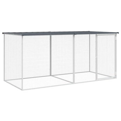 Galvanized Steel Chicken Cage with Roof Anthracite 79.9"x38.6"x35.4" Large Chicken Coop Outdoor & Indoor Durable Mesh Design for Hens Rabbits Ducks Small Animals - color: Anthracite