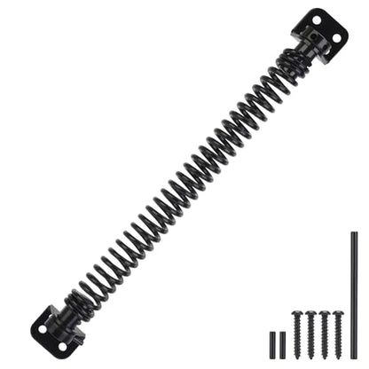11-1/2" Gate Spring Self Closing, Heavy Duty Black Door Closer Spring, Adjustable Tensioner Automatic Outdoor Gate Closure, Gate Spring Hardware for Wooden and Vinyl Fence, 1 Pack - size: 11-1/2 Inch