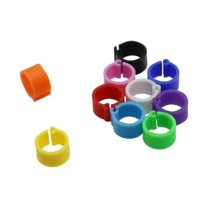 600Pcs 10 Colors Birds Feet Rings Inner Diameter 8mm Width 7mm Plastic Clip Ring Pigeon Quail Foot Farm Animal(Red) - color: Red