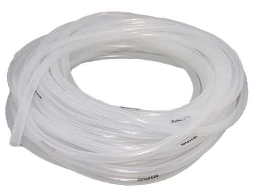 Neo-Pure Silicone Tubing – Clear Food-Grade Flexible Tube for Beverage, Dairy, and Food Processing Applications, Temperature Resistant, Non-Toxic, 1/8 Inch ID x 5/16 Inch OD, 100FT. Roll