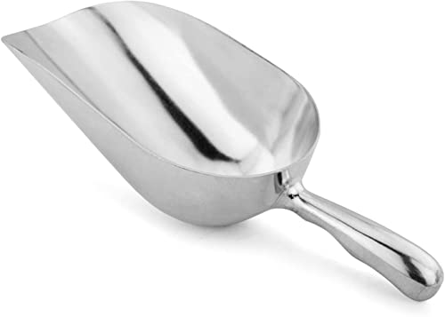 New Star Foodservice 34561 One-Piece Cast Aluminum Round Bottom Bar Ice Flour Utility Scoop, 38-Ounce, Silver (Hand Wash Only) - size: 38-Ounce-1