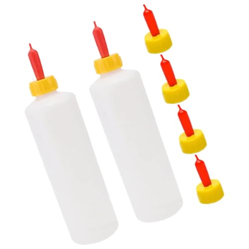 GANAZONO 2sets Small Animal Feeding Bottle for Calf Puppy Goat Kitten Milk Replacement Farmhouse Ranch Lamb Nursing Supplies - size: 23.50X6.00X6.00CM