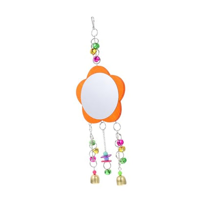 VICASKY 1pc Chicken Mirror Toy Beak Grinding Swing Mirror for Hen Coop Playtime and Cage Decoration Easy to Install for Birds and Livestock
