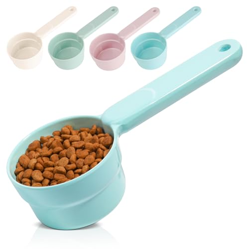 ComSaf MSBC Melamine Pet Food Scoop, Cat Food Measuring Cups, Comfortable Long Handle Scoop for Dog, Cat, Ferret and Rabbit Food, 1 Cup Size Pet Food Feeding Scoop (Blue) - color: Blue, size: 1 Cup