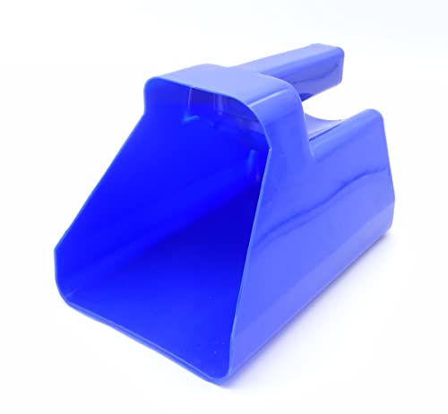 3 Quart Feed and Pet Food Scoop for Farm Animals and Pets - Stackable - Durable - color: Blue 2 Pack
