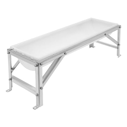 39.4" Long Feeding Trough, 9.3 Gal Livestock Trough Galvanized Sheet Feeder Trough for Horse Goat Sheep Cattle Cow Alpaca (White) - color: White