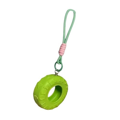 Silicones Tire Swing Toy with Adjustable Chain Fun Silicones Tire Hammock Toy for Small Pet Cage Entertainment - color: Green