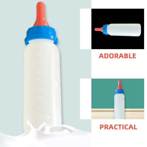 HANABASS Piglet Feeding Bottle Set 4 Pack Animal Bottle Feeder for Lambs Calves Goats Sheep and Newborn Livestock Nursing Kit for Artificial Feeding