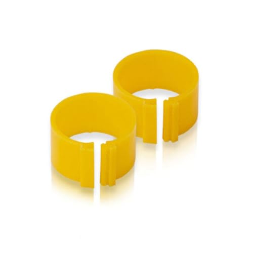 Hatching Time Poultry Leg Bands 12 mm Yellow Pack of 25 with Zip Connection for Chickens Ducks Turkeys and Medium Large Birds - color: Yellow, size: 12 mm