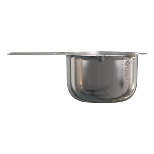 Color Up ⅔ Cup Measuring Cup (160 ml) – Premium Chrome Stainless Steel, Accurate for Wet & Dry Ingredients, Embossed Markings, Easy-Pour Spouts, Dishwasher-Safe, Kitchen Essential - size: 2/3 Cup (160 ml) Chrome