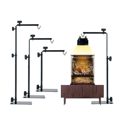 Reptile Lamp Stand, Adjustable 15.5-35 Inch Floor Light Holder for Heat Lamp & Dome, Metal Bracket for Terrarium Lighting & Heating.