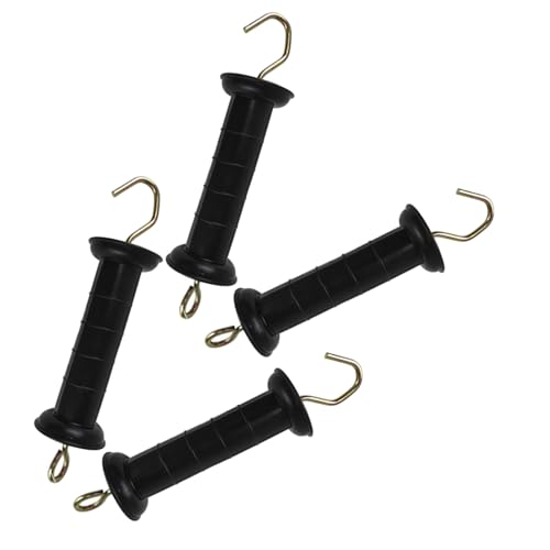 PRETYZOOM 4pcs Electric Fence Gate Handle with Spring, Heavy Duty Pp and Iron Insulated Handle for Outdoor Garden Fence Wire, Easy Installation and Universal Compatibility for Ranch