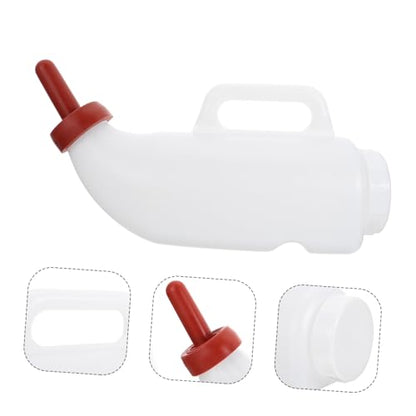 Outanaya 2L Calf Nursing Bottle Set Thickened Livestock Feeding Bottles for Calves Comfortable to Hold Design 2-Pack White Random Color