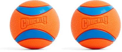 Chuckit! Ultra Ball Dog Toy - for Dogs 100+ lbs - Made from Durable Rubber - Super Bouncy - Floats in Water - 3.5-inch Diameter - Size XL (Pack of 2) - color: Ultra, size: XL (Pack of 2)