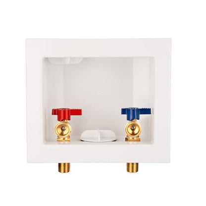 Washing Machine Outlet Box, 1/2 Inch MIP&Sweat x3/4 Inch MHT with Center Drain, Washer Faucet Recessed Box, Laundry Washer Valve Outlet Box - color: MIP&Sweat/Regular