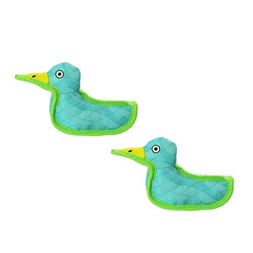 Tuffy® - DuraForce® : 2 Pack Duck Dog Toy: Ultra Durable Plush Toy with Multiple Layers & Reinforced Seams, Washable and Floats, DuraForce® Construction - color: 2PK Blue Duck
