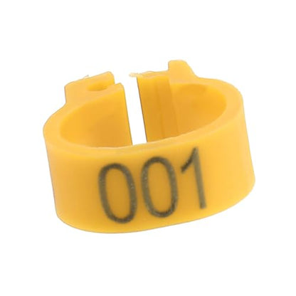 100Pcs 8MM 001 to 100 Numbered Plastic Letter Pigeon Bird Leg Bands Rings, Pigeon Identify Rings, Training Supplies Leg Number Bird Bands for Letter Pigeon (Yellow) - color: Yellow