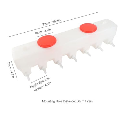 14 Nipples 9L Livestock Milk Feeder, Double Sided Silicone Lamb Drink Nipples with Check Valve, Calf Piglet Goat Feeding Bucket, Nursing Bottle Kit for Farmer