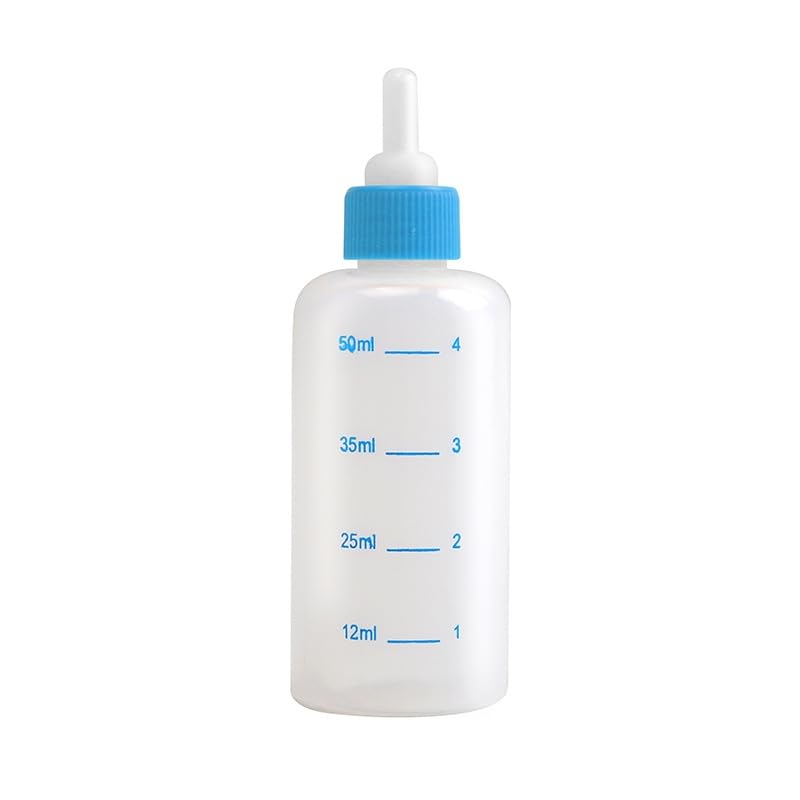 Pet Milk Feeding Bottle Portable Multi-Nipple Water Mug, Model: Small Blue - size: 50ml