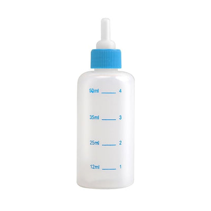 Pet Milk Feeding Bottle Portable Multi-Nipple Water Mug, Model: Small Blue - size: 50ml